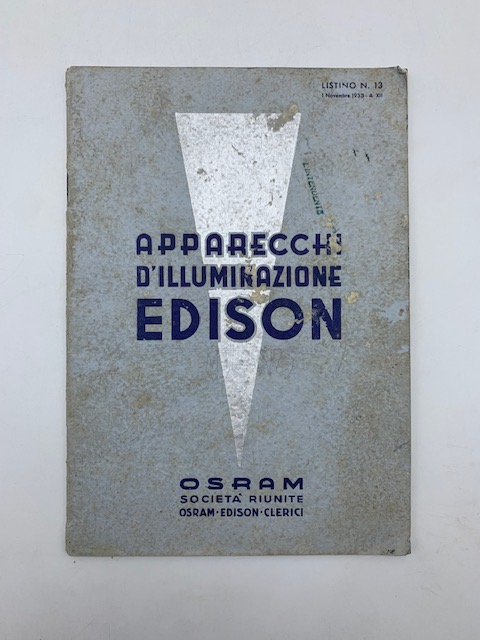 Apparecchi d'illuminazione Edison. Osram. Società riunite Osram Edison (Catalogo)